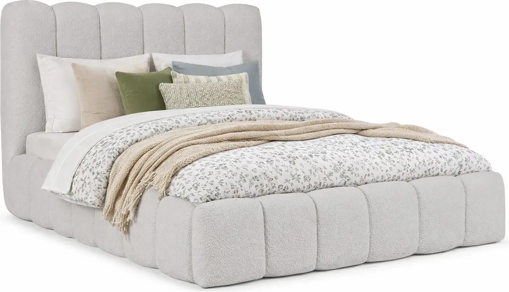 Szare tapicerowane łóżko chmurka 5 rozmiarów E5-M05