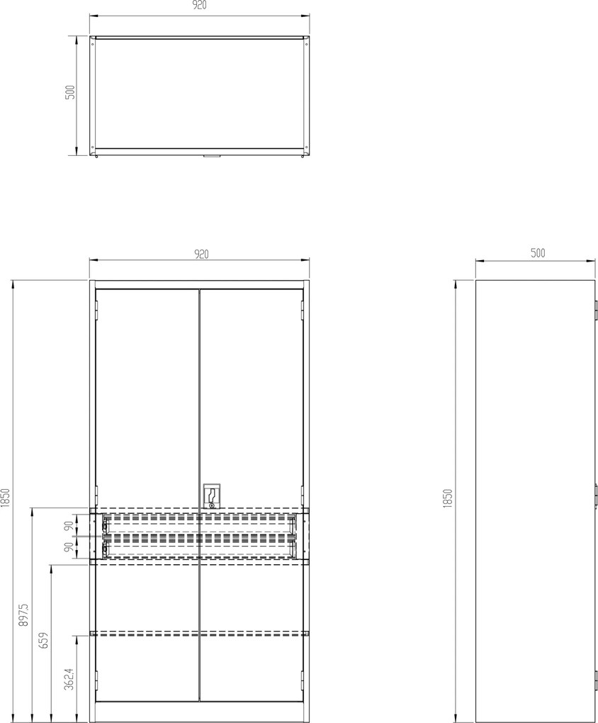 Szafa narzędziowa z 2 szufladami Szymon All Black 92x50x185 cm czarny