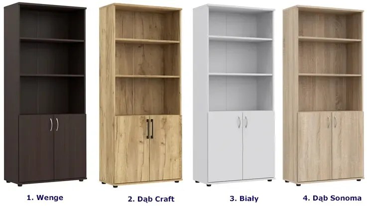 Klasyczny regał na książki wenge L8-B52