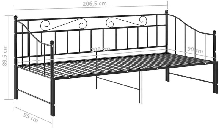 Białe metalowe łóżko rozkładane 90x200 cm - Leoli
