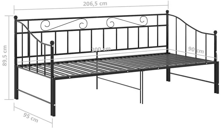 Białe metalowe łóżko rozkładane 90x200 cm Nerimo