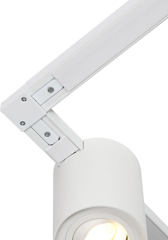 Nowoczesny system szynowy biały z 5 reflektorami 1-fazowymi - Rondoo Up