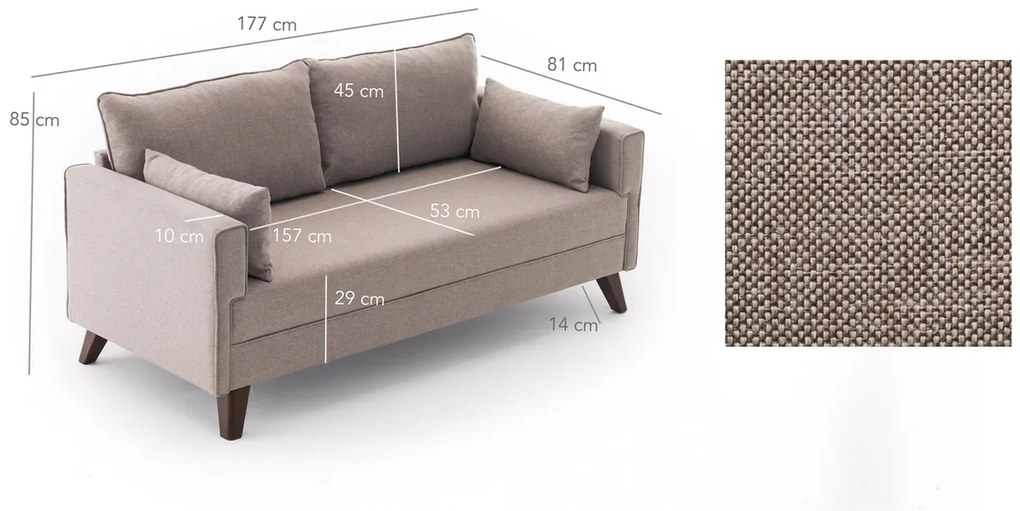 Sofa Bella 2 kremowa
