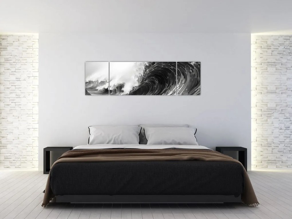 Obraz - Malowanie fal (170x50 cm)