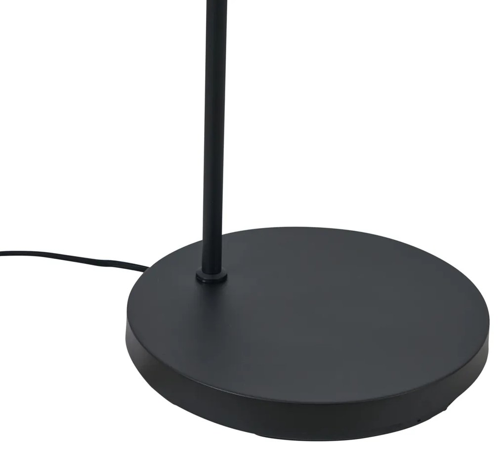 Lampa podłogowa Art Deco czarna z czarnym kloszem - Nest