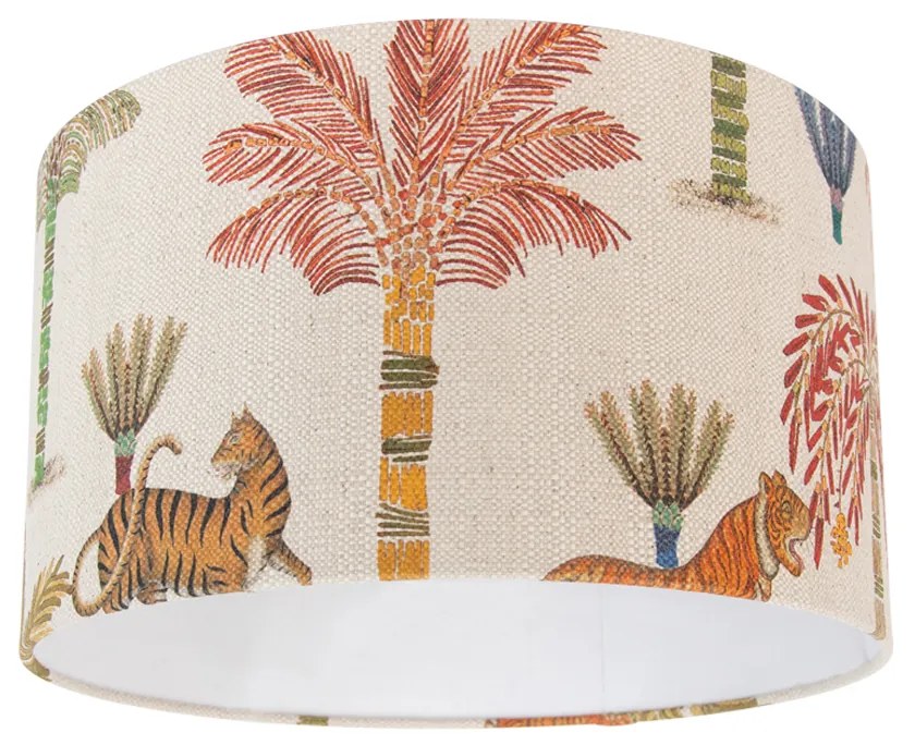 Wielokolorowy abażur z tkaniny we wzór zwierzęcy 35/35/20