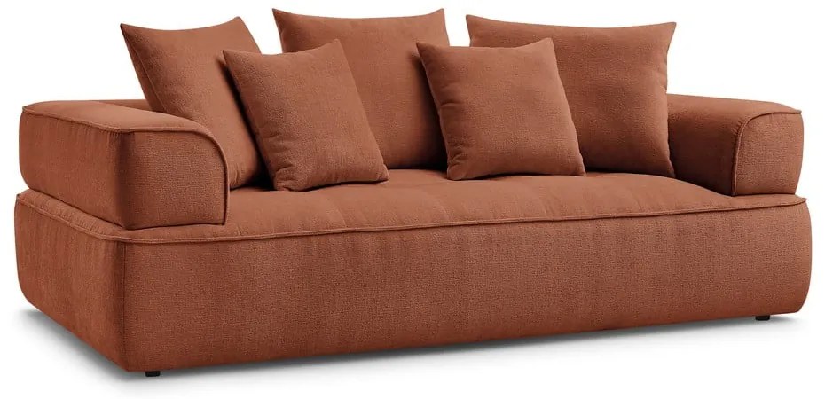 Sofa z tkaniny szenilowej w kolorze terakoty 237 cm Whesley – Bobochic Paris