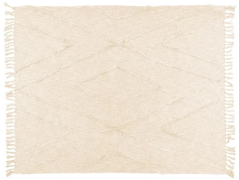 Kremowa bawełniana narzuta na łóżko dwuosobowe 250x260 cm Sahara – Tiseco Home Studio