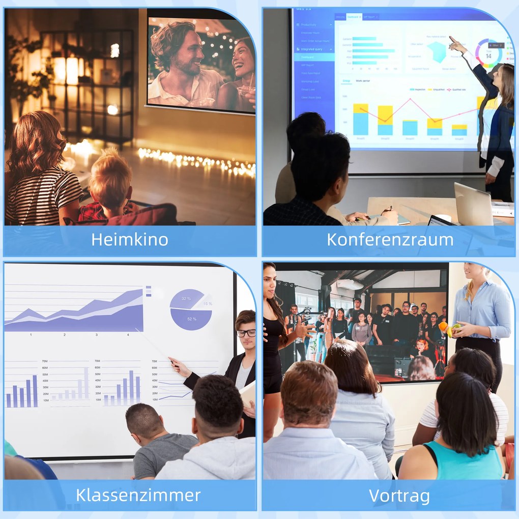 HOMCOM Ekran projekcyjny, 16:9, 84 cale, z pilotem, motorowy