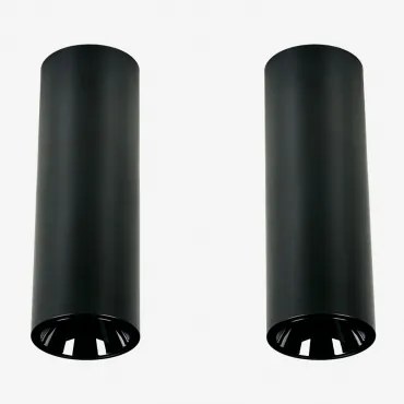 Pack 2 Okrągłych Sufitowych Opraw Led O Średnicy Ø5,7 Cm Z Aluminium Luisiana Czarna & 6 W & 38º & Białe Zimne Światło 4000k - Sklum
