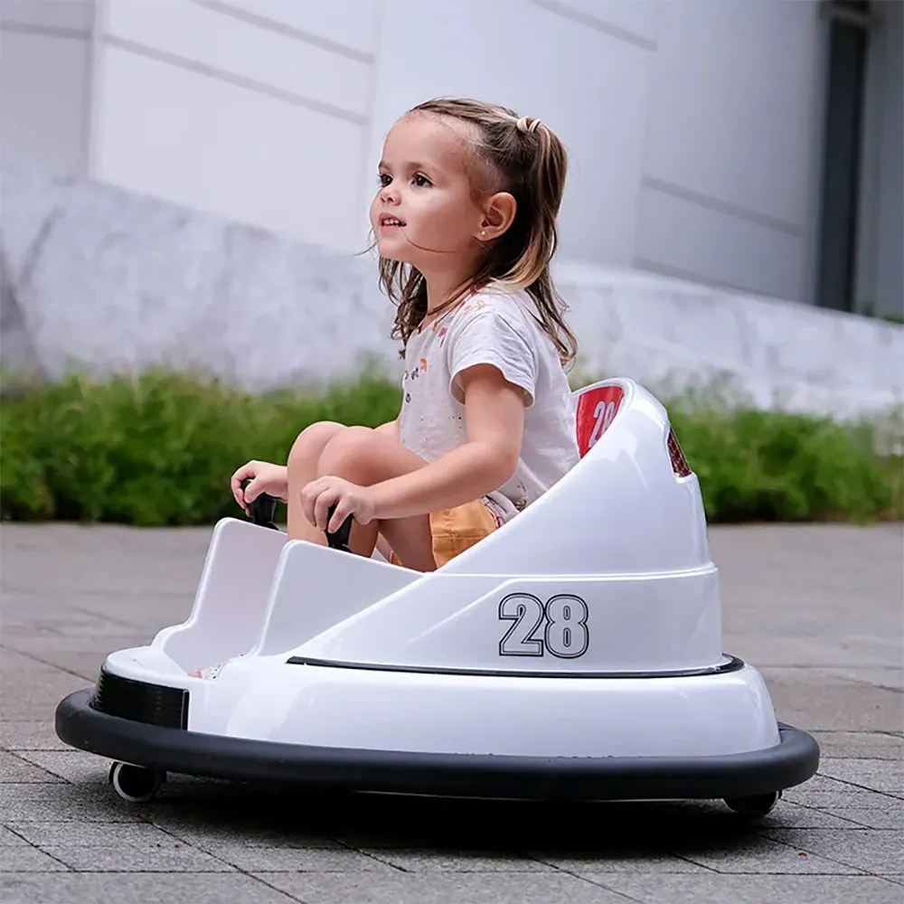 Elektryczny samochodzik dla dzieci, 6V, z baterią, pilotem, biały