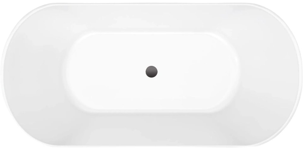 Wanna wolnostojąca VALO owalna biała z konglomeratu 165 x 75 cm bez przelewu cienki rant | Różne kolory korków : Kolor korka - Biały