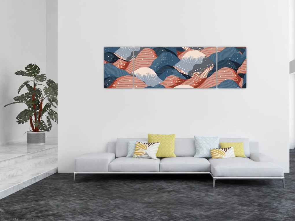 Obraz - Japońskie fale (170x50 cm)