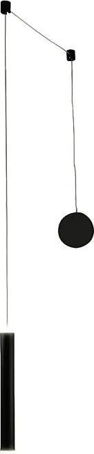 Lampa wisząca Prado w kolorze matowej czerni, zdecentralizowana - Fabas Luce - 6,5 W, ściemnialna dioda LED - montaż zdecentralizowany