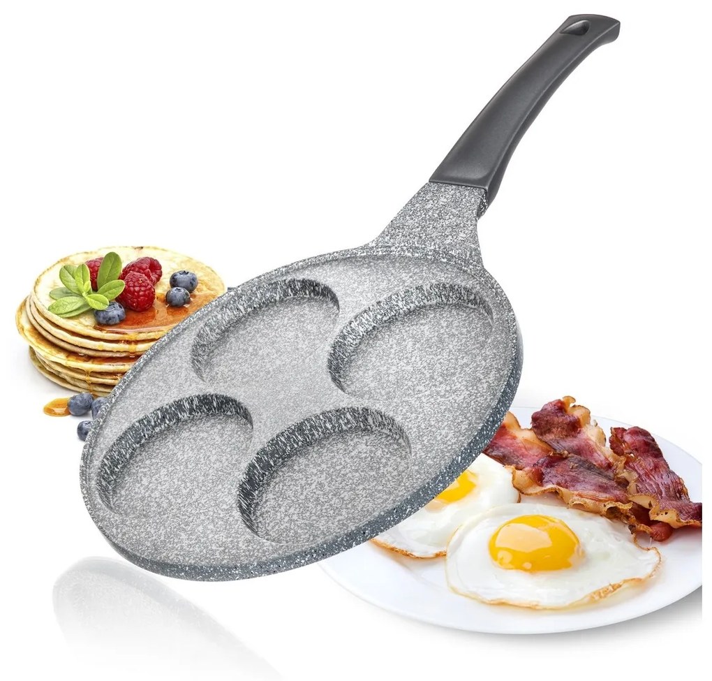 Banquet Patelnia na 4 racuchy z powierzchnią nieprzywierającą Granite Grey, śr. 26 cm