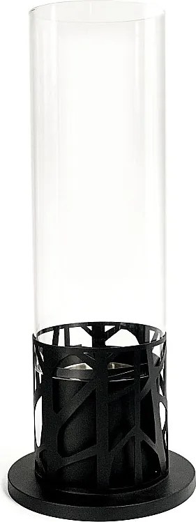 Piper - Czarna metalowa świeca stołowa z bioetanolem