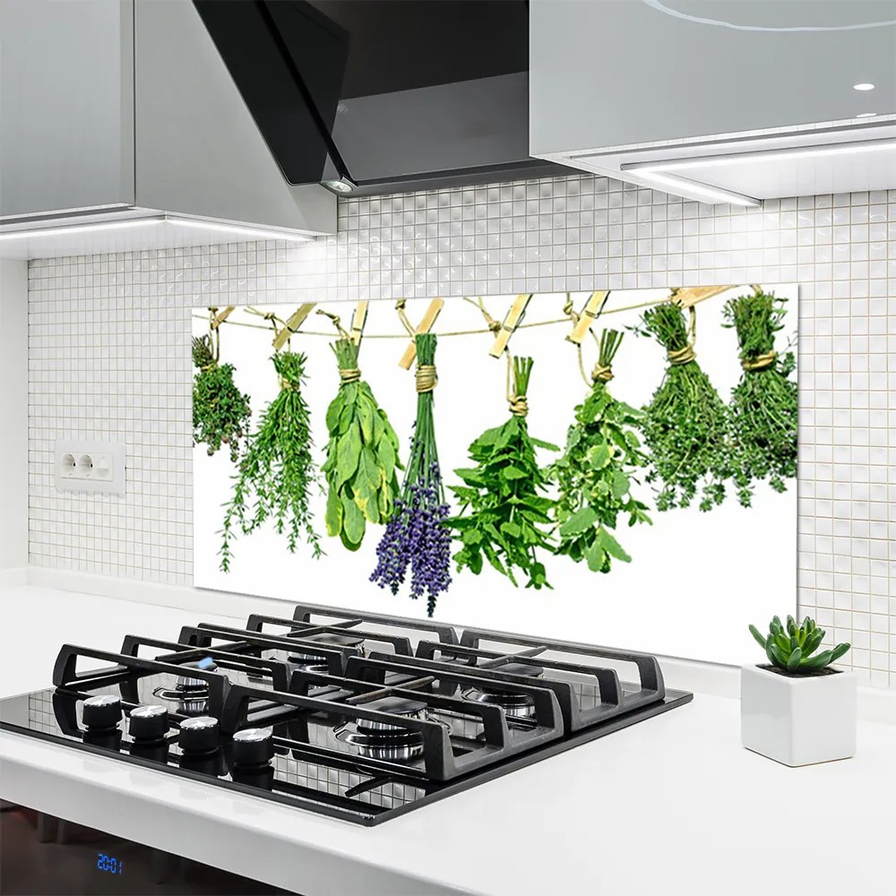 Panel Szklany Płatki Kwiatów i Zioła