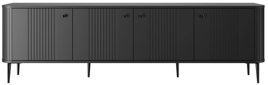 Szafka RTV Vesper 4D 187 cm - czarny / czarne nogi