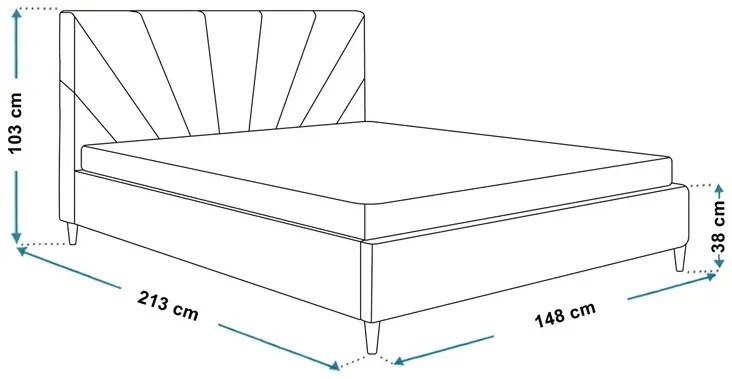 Podwójne łóżko z zagłówkiem 140x200 Lopa - 36 kolorów