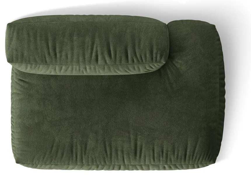 Zielony aksamitny moduł sofy (prawostronny) Martina – Micadoni