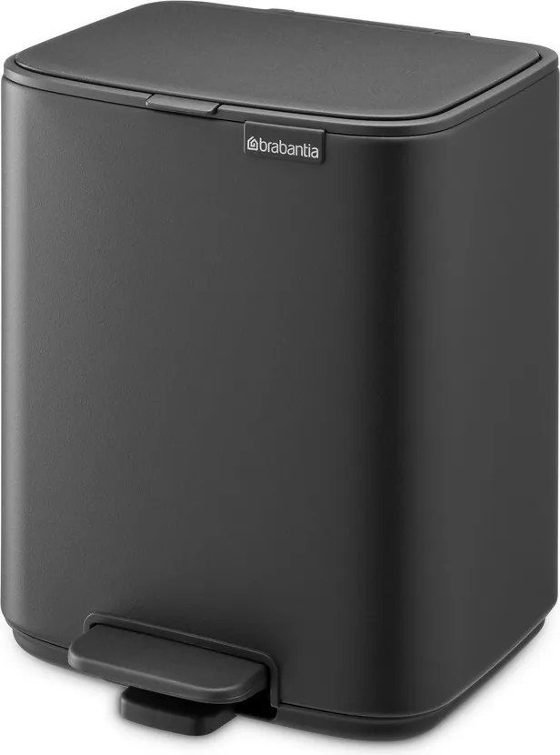 Ciemnoszary stalowy kosz na śmieci z pedałem 7 l Bo – Brabantia