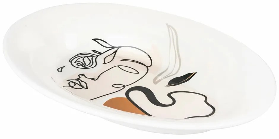 Ceramiczny talerz do serwowania VDE Tivoli 1996 Face to Grey, 48 x 33 cm