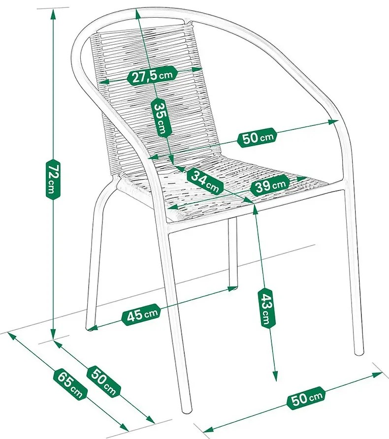 Niebieskie krzesło sznurkowe na balkon G4-Z44