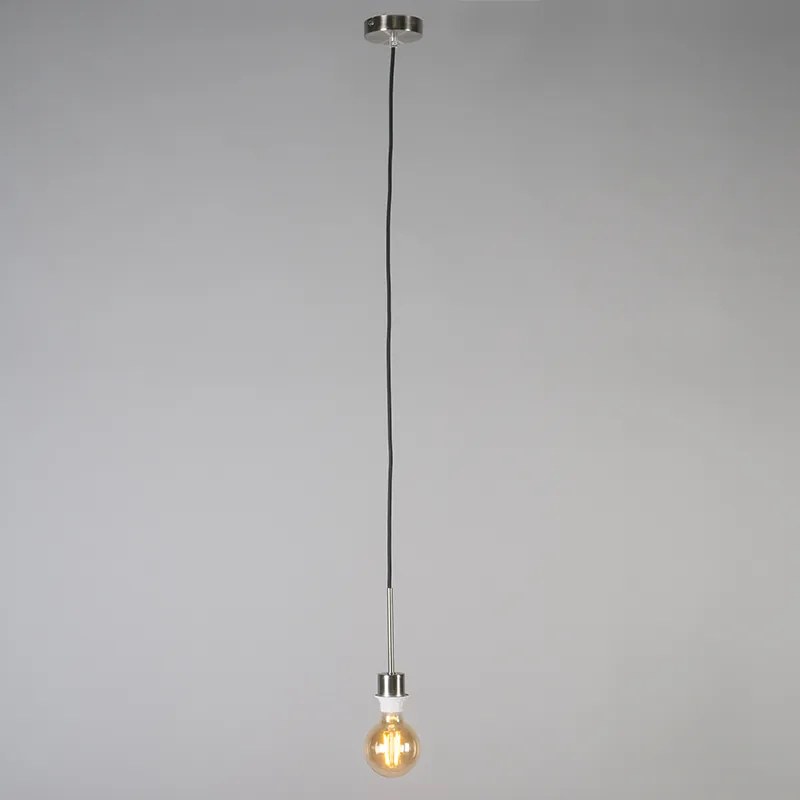 Lampa wisząca stal klosz czarny 45cm - Combi Nowoczesny Oswietlenie wewnetrzne