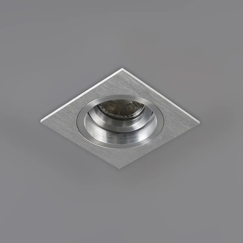 Zestaw 6 kwadratowych reflektorów wpuszczanych, regulowanych, aluminiowych - Chuck