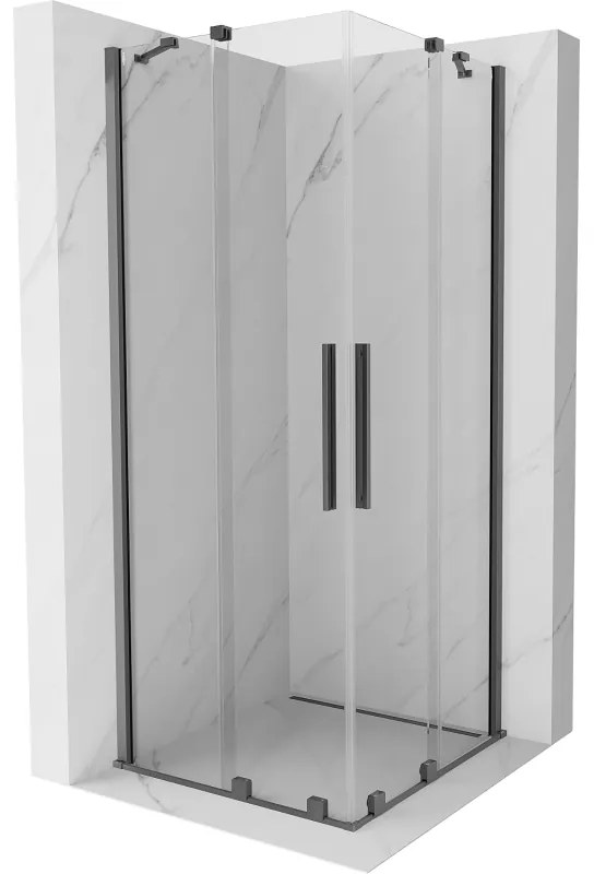 Mexen Velar Duo kabina prysznicowa rozsuwana 80 x 80 cm, transparent, gun metal - 871-080-080-02-95