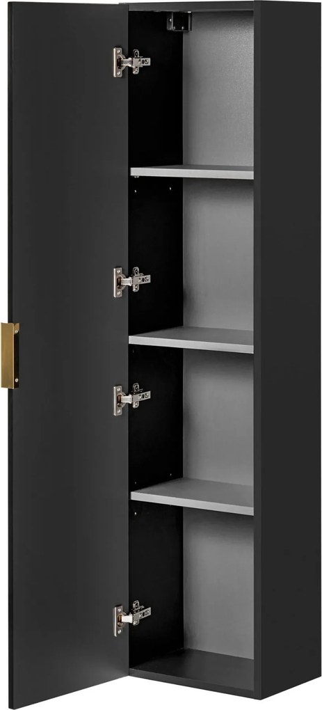 Szafka łazienkowa wisząca słupek czarny mat 35 x 25 x 140 cm ASTROS Black