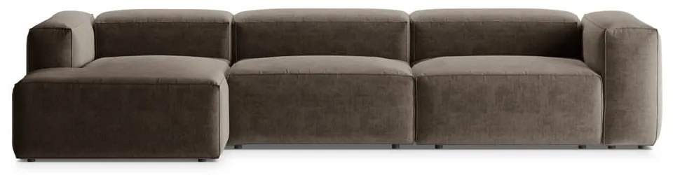 Brązowy narożnik (lewostronny/z szezlongiem) Bergamo – Cosmopolitan Design