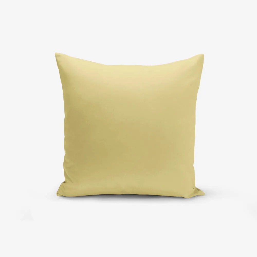 Musztardowa poszewka na poduszkę Minimalist Cushion Covers Düz, 45x45 cm