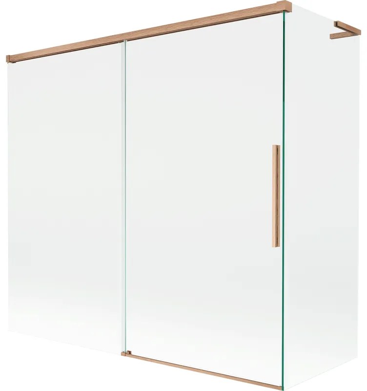 Mexen Rox L parawan nawannowy 2-skrzydłowy rozsuwany 170 + 70 x 150 cm, transparent, miedź szczotkowana - 8C9L-170-070-65-00
