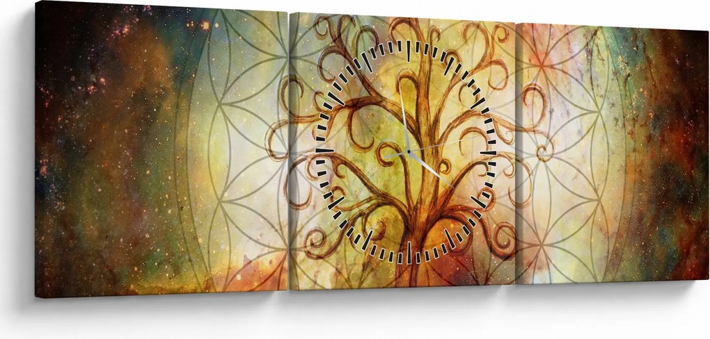 Abstrakcyjny obraz drzewa (z zegarem) (90x30 cm)