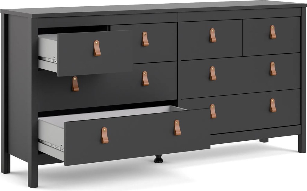 Czarna komoda z szufladami Madrid 4+4