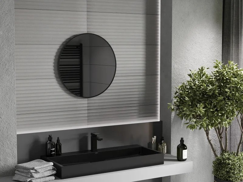 Mexen Loft lustro łazienkowe okragłe 60 cm, rama czarna - 9850-060-060-000-70