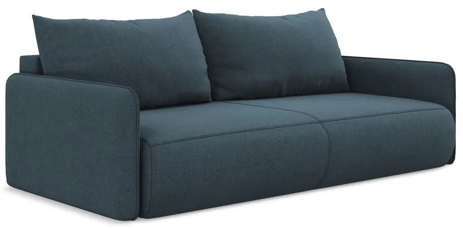 Niebieska rozkładana/ze schowkiem sofa 216 cm Nanea – Makamii