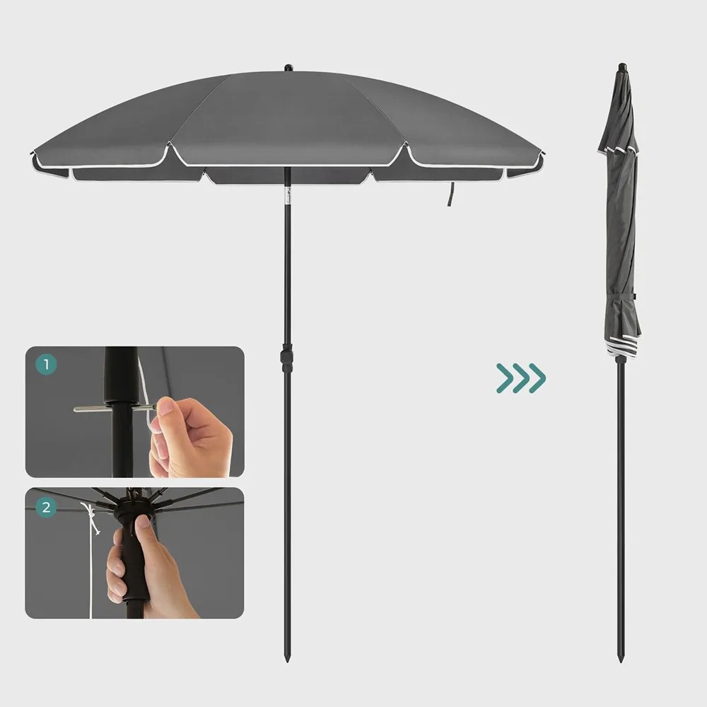 Parasol SOLARA, Ø160 cm, szara SongmicsHome