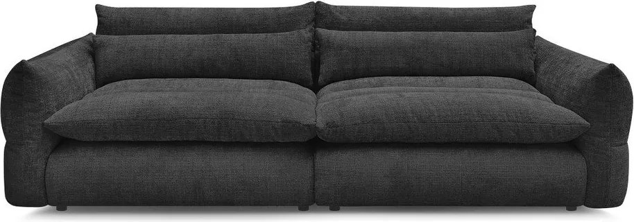 Czarna sofa z tkaniny szenilowej 276 cm Neil – Bobochic Paris