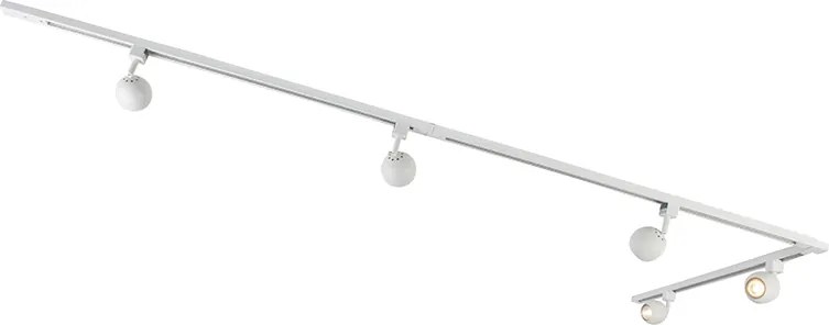 Inteligentny system szynowy 1-fazowy w komplecie z 5 białymi oprawami GU10 WiFi - Gissi