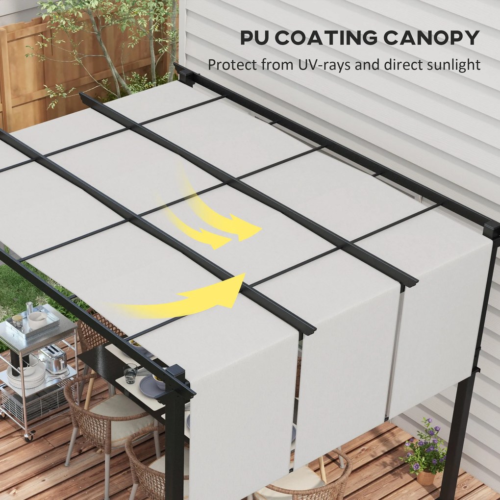 Outsunny Markiza przeciwsłoneczna. Pergola, odporna na warunki atmosferyczne, w zestawie materiały montażowe, 3 x 3,5 m, ciemnoszary | Aosom PL