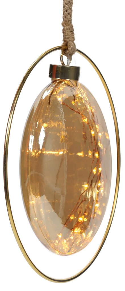 Szklana dekoracja świetlna LED z timerem, Ø 15 cm