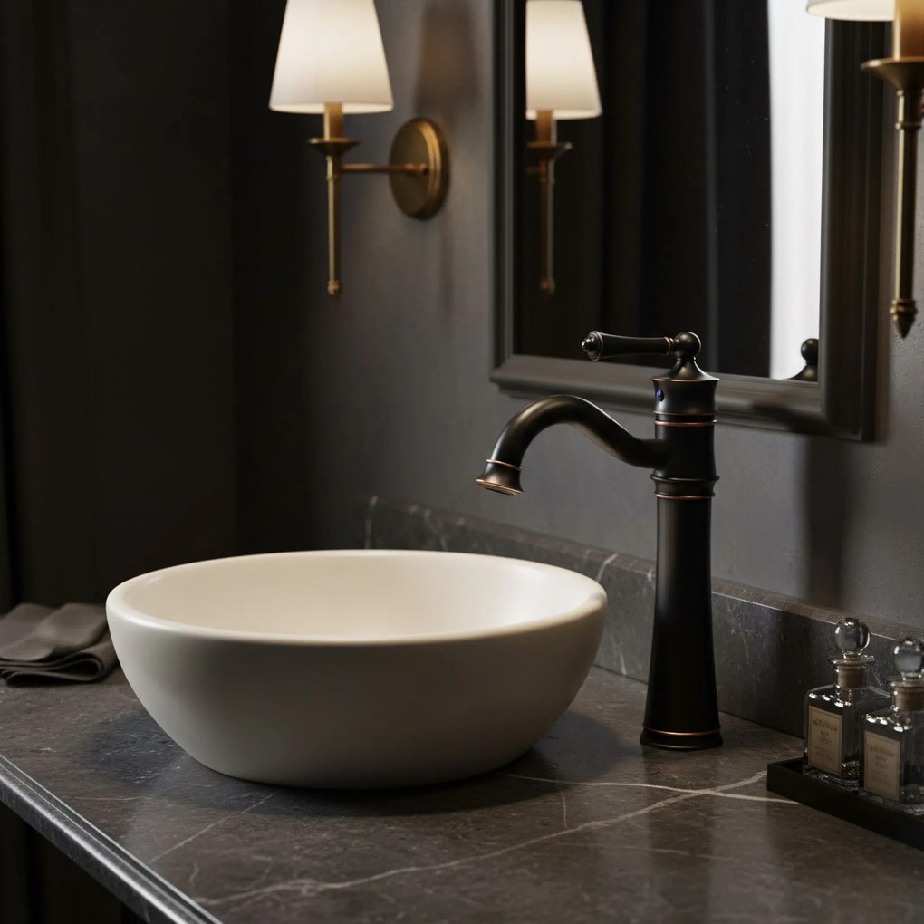 Bateria umywalkowa Rea Vintage Postarzana Czarna  Wysoka