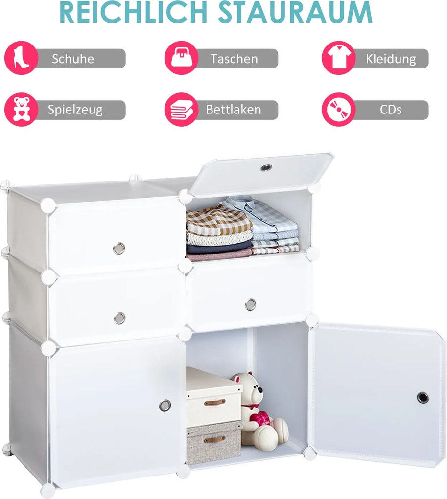 HOMCOM Szafka na Buty z Pudełkami Biała 75x37x73cm Regał na Ubrania Przechowywanie | Aosom PL