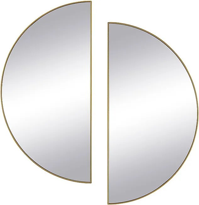 Zestaw 2 designerskich półokrągłych luster z metalu - Dł.50 x Wys.100 cm - złote - GAVRA