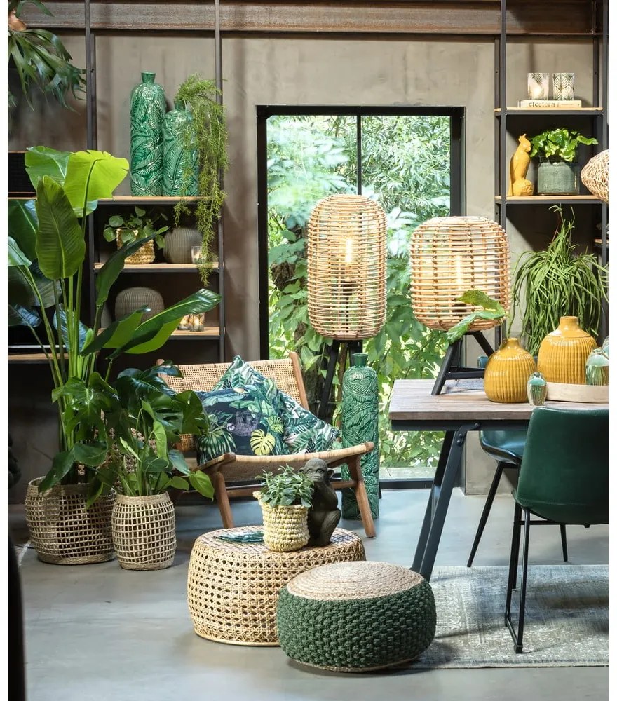 Czarno-naturalna lampa stojąca (wysokość 140 cm) Tabana – Light &amp; Living