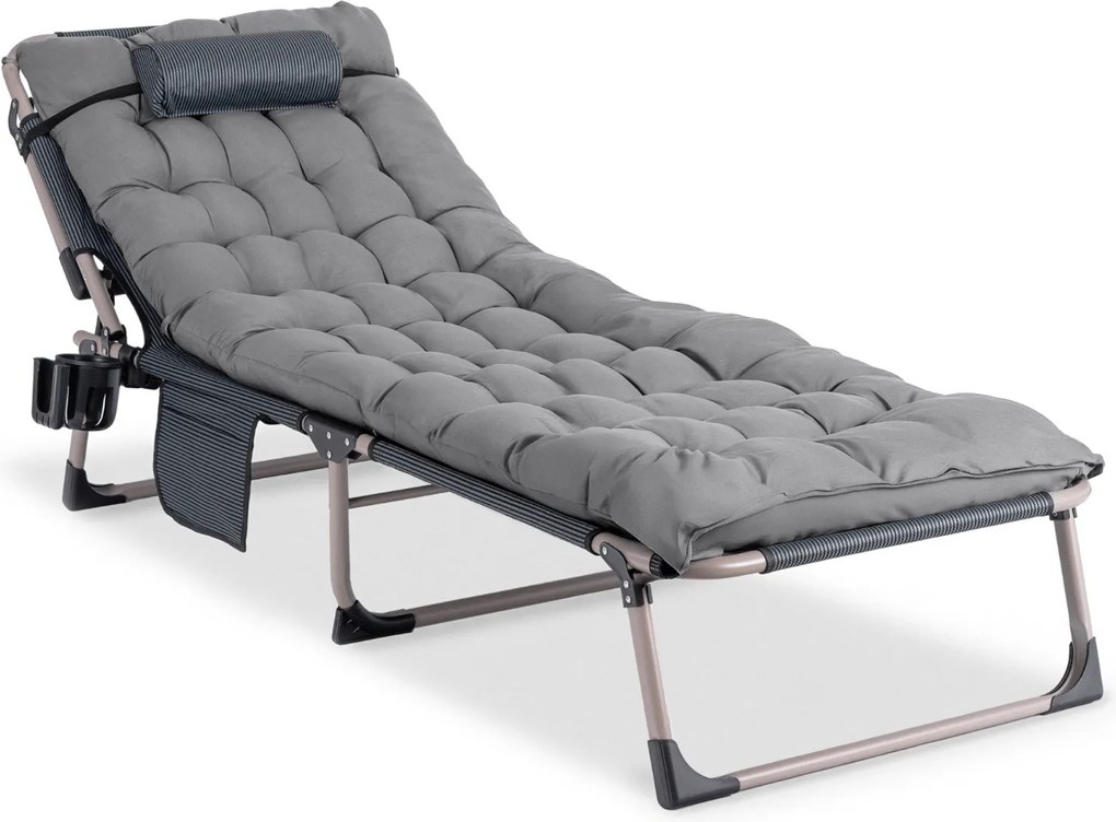 Leżak Ogrodowy SATURN 190x73 cm Szary