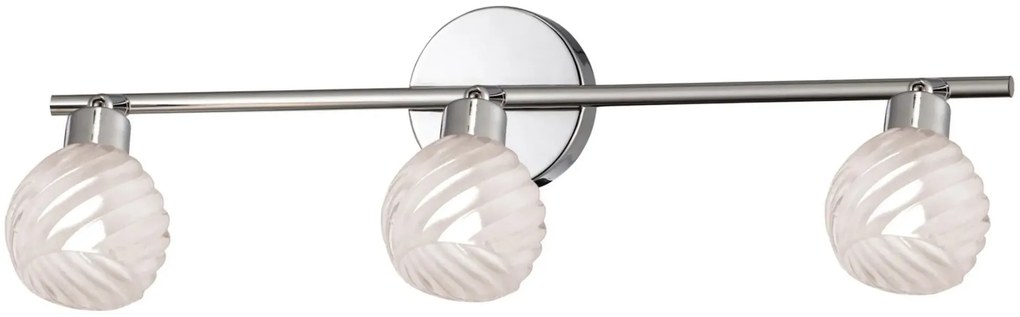 Kinkiet na listwie z 3 szklanymi reflektorami - A766 N9-B04