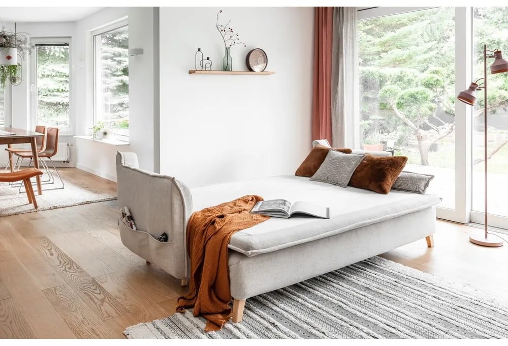 Kremowa rozkładana sofa 225 cm Charming Charlie – Miuform